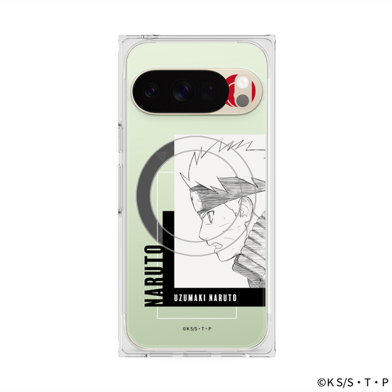 プレミアムスクエアケース with Pixelsnap［ NARUTO -ナルト- 疾風伝 - うずまきナルト - 線画 ］
