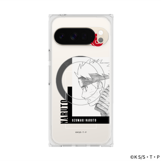 プレミアムスクエアケース with Pixelsnap［ NARUTO-ナルト- 疾風伝 - うずまきナルト - 線画 ］