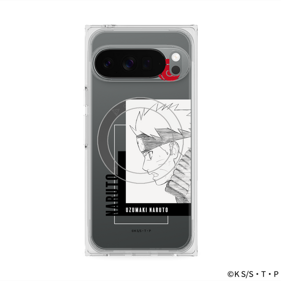 プレミアムスクエアケース with Pixelsnap［ NARUTO -ナルト- 疾風伝 - うずまきナルト - 線画 ］