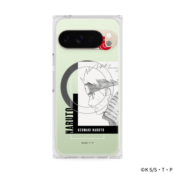 プレミアムスクエアケース with Pixelsnap［ NARUTO -ナルト- 疾風伝 - うずまきナルト - 線画 ］