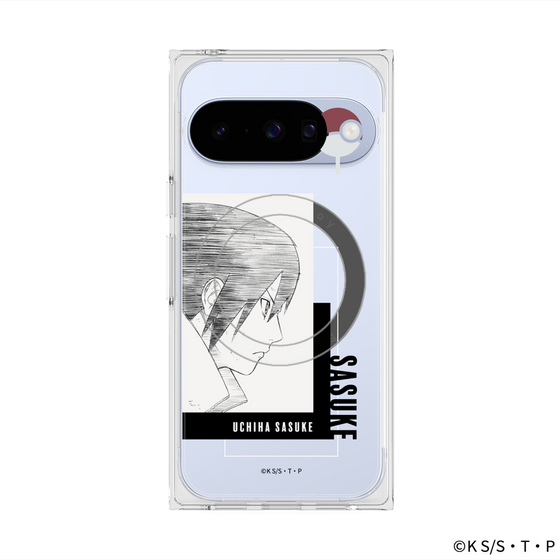 プレミアムスクエアケース with Pixelsnap［ NARUTO-ナルト- 疾風伝 - うちはサスケ - 線画 ］