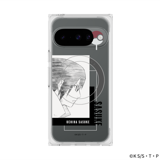 プレミアムスクエアケース with Pixelsnap［ NARUTO -ナルト- 疾風伝 - うちはサスケ - 線画 ］