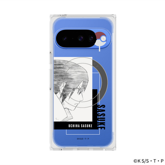 プレミアムスクエアケース with Pixelsnap［ NARUTO -ナルト- 疾風伝 - うちはサスケ - 線画 ］