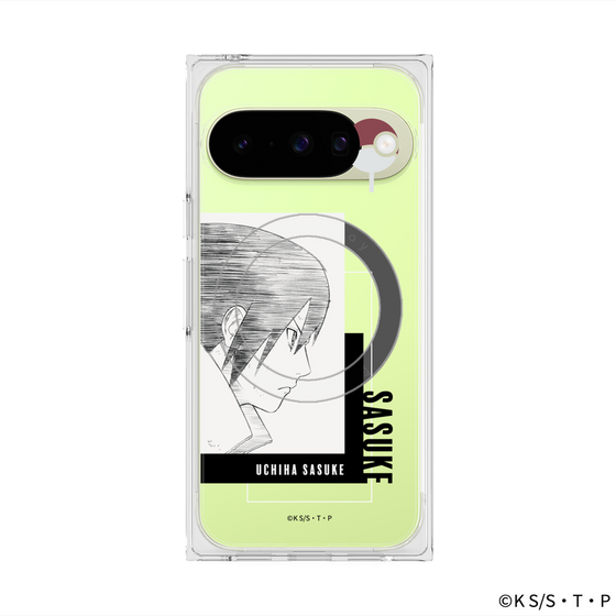 プレミアムスクエアケース with Pixelsnap［ NARUTO -ナルト- 疾風伝 - うちはサスケ - 線画 ］