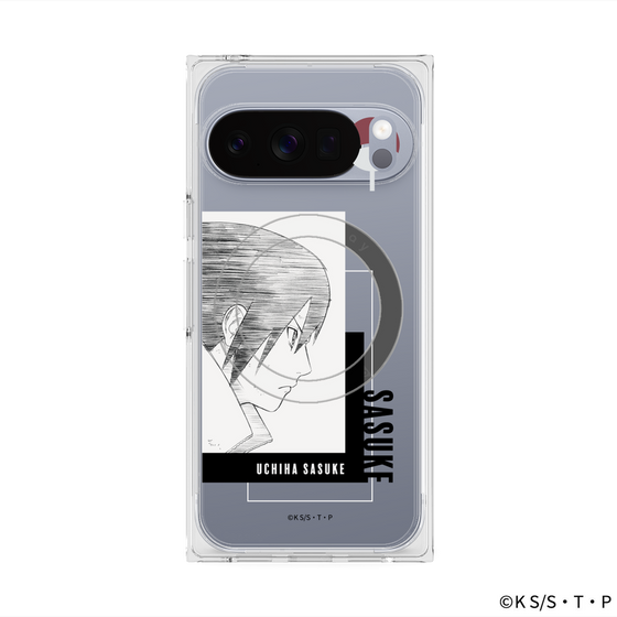 プレミアムスクエアケース with Pixelsnap［ NARUTO -ナルト- 疾風伝 - うちはサスケ - 線画 ］