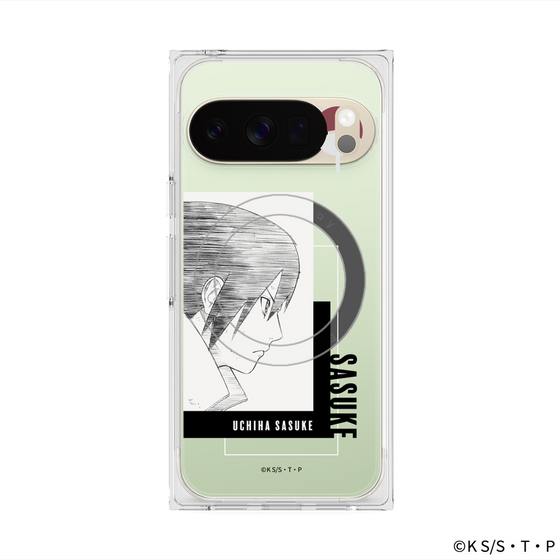 プレミアムスクエアケース with Pixelsnap［ NARUTO -ナルト- 疾風伝 - うちはサスケ - 線画 ］