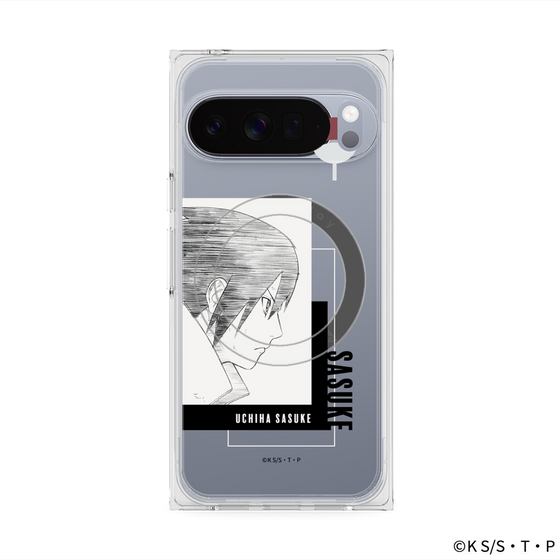 プレミアムスクエアケース with Pixelsnap［ NARUTO -ナルト- 疾風伝 - うちはサスケ - 線画 ］