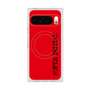 プレミアムスクエアケース with Pixelsnap［ SUPER PRIVATE - ロゴ - Red&Black ］