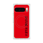 プレミアムスクエアケース with Pixelsnap［ SUPER PRIVATE - ロゴ - Red&Black ］