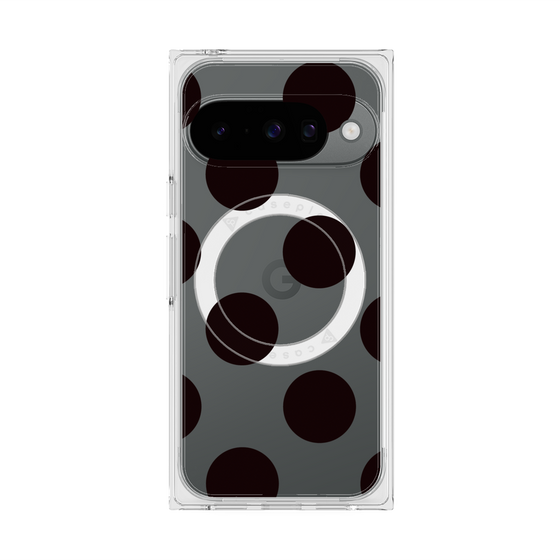 プレミアムスクエアケース with Pixelsnap［ シンプルドット - Black ］
