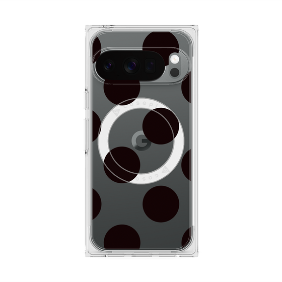 プレミアムスクエアケース with Pixelsnap［ シンプルドット - Black ］