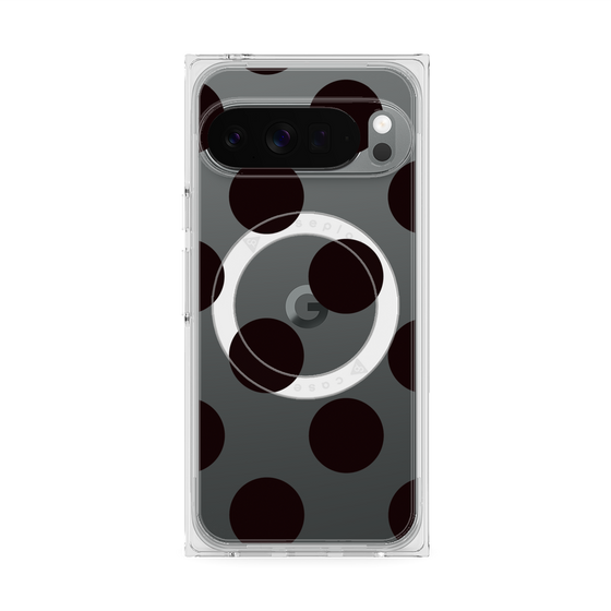 プレミアムスクエアケース with Pixelsnap［ シンプルドット - Black ］