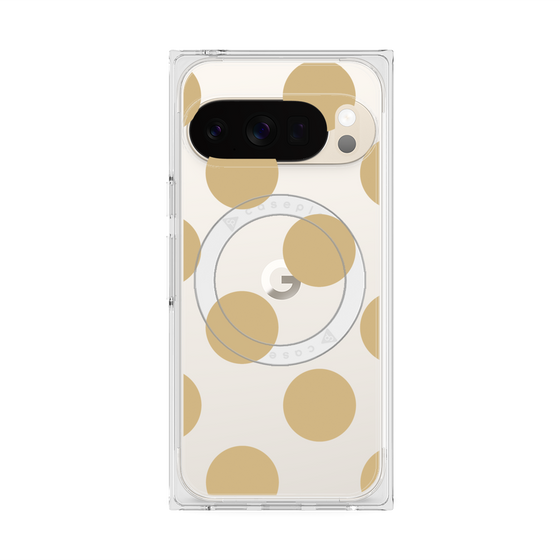プレミアムスクエアケース with Pixelsnap［ シンプルドット - Beige ］