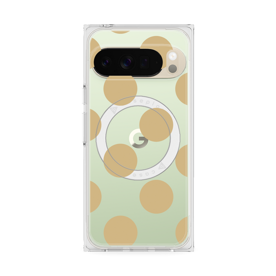 プレミアムスクエアケース with Pixelsnap［ シンプルドット - Beige ］