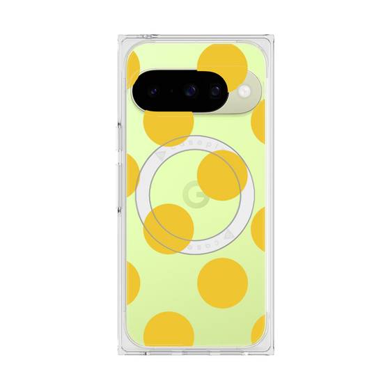 プレミアムスクエアケース with Pixelsnap［ シンプルドット - Yellow ］