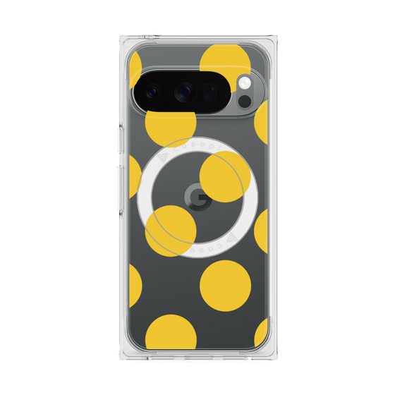 プレミアムスクエアケース with Pixelsnap［ シンプルドット - Yellow ］