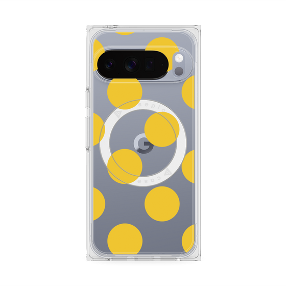 プレミアムスクエアケース with Pixelsnap［ シンプルドット - Yellow ］