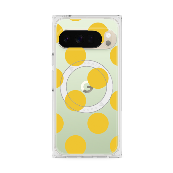 プレミアムスクエアケース with Pixelsnap［ シンプルドット - Yellow ］