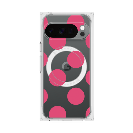 プレミアムスクエアケース with Pixelsnap［ シンプルドット - Pink ］