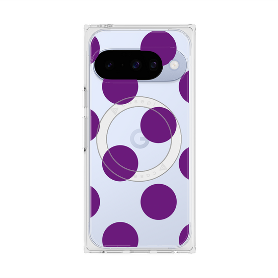 プレミアムスクエアケース with Pixelsnap［ シンプルドット - Purple ］