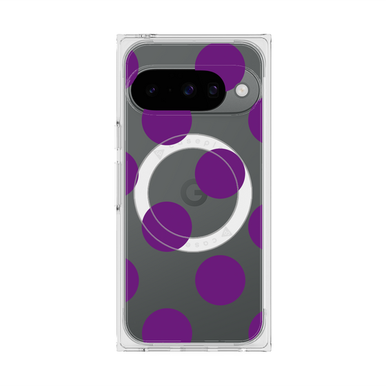 プレミアムスクエアケース with Pixelsnap［ シンプルドット - Purple ］