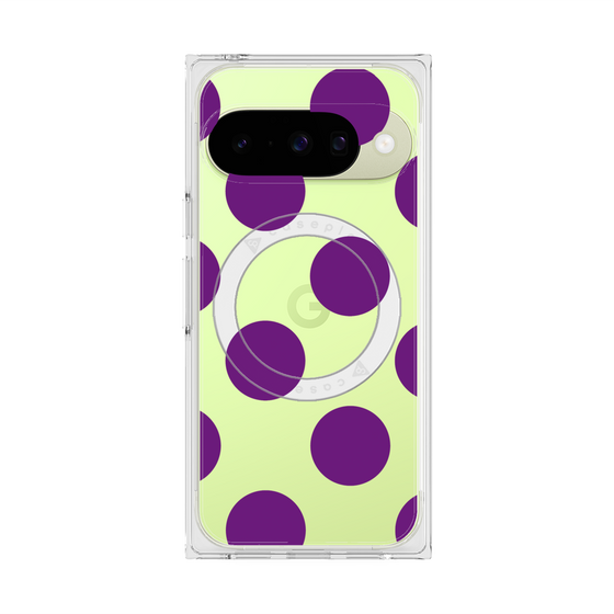 プレミアムスクエアケース with Pixelsnap［ シンプルドット - Purple ］
