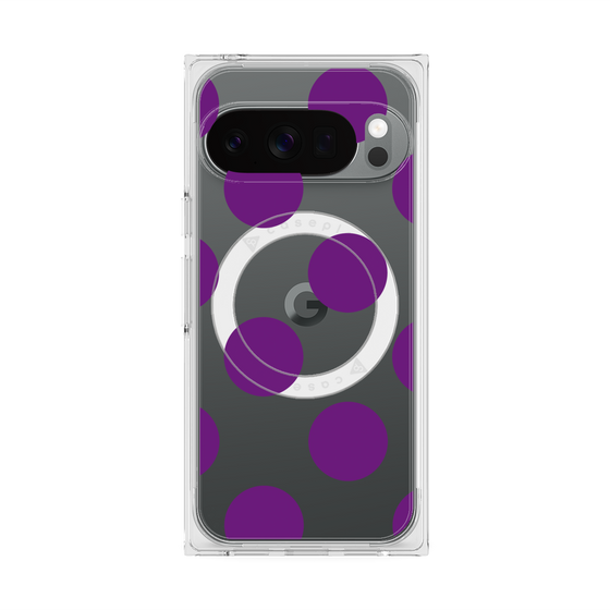 プレミアムスクエアケース with Pixelsnap［ シンプルドット - Purple ］