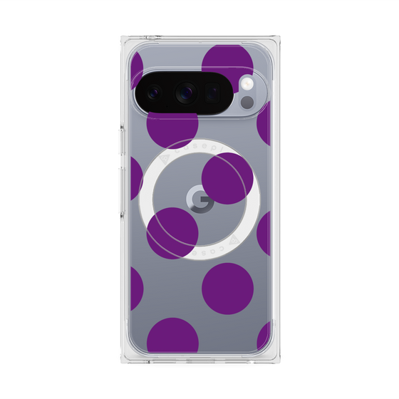プレミアムスクエアケース with Pixelsnap［ シンプルドット - Purple ］