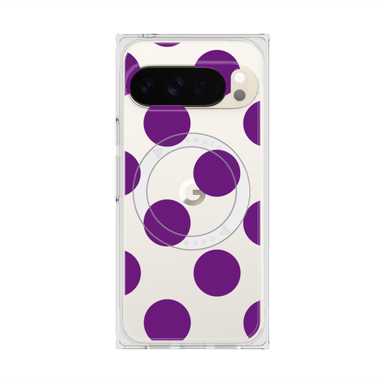 プレミアムスクエアケース with Pixelsnap［ シンプルドット - Purple ］