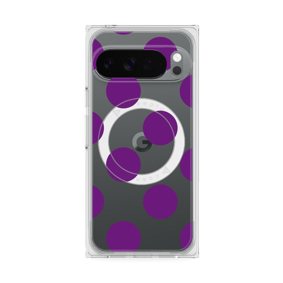 プレミアムスクエアケース with Pixelsnap［ シンプルドット - Purple ］