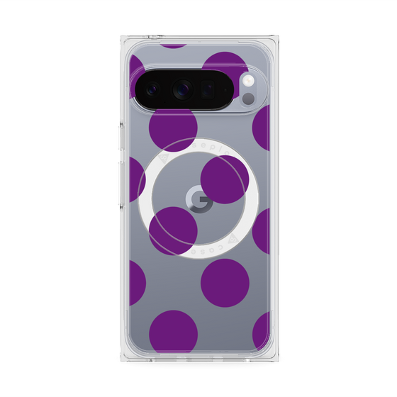 プレミアムスクエアケース with Pixelsnap［ シンプルドット - Purple ］
