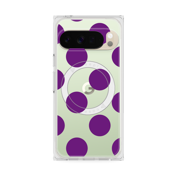 プレミアムスクエアケース with Pixelsnap［ シンプルドット - Purple ］