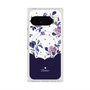 プレミアムスクエアケース with Pixelsnap［ ツインドットフラワー - Navy ］
