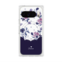 プレミアムスクエアケース with Pixelsnap［ ツインドットフラワー - Navy ］