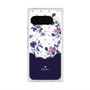 プレミアムスクエアケース with Pixelsnap［ ツインドットフラワー - Navy ］