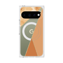 プレミアムスクエアケース with Pixelsnap［ マーブルトライアングルパレット - Orange ］