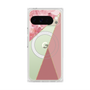 プレミアムスクエアケース with Pixelsnap［ マーブルトライアングルパレット - Pink ］