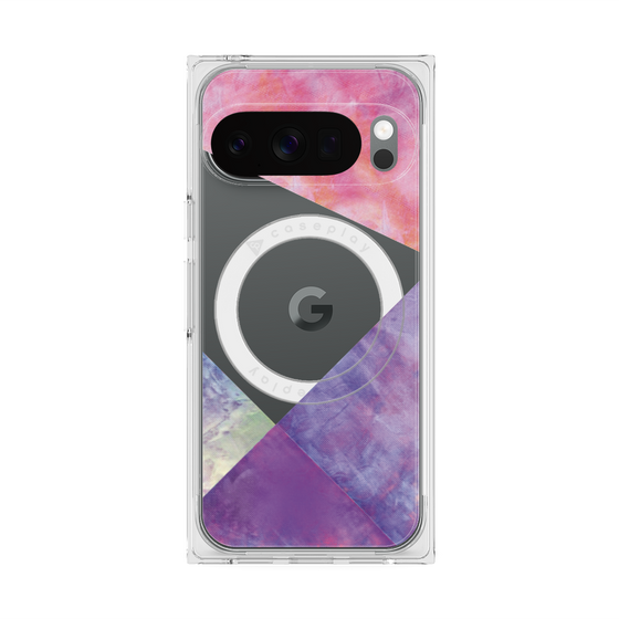 プレミアムスクエアケース with Pixelsnap［ 朝焼けパステルパレット - Purple ］