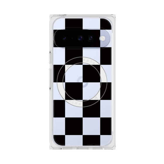 プレミアムスクエアケース with Pixelsnap［ 市松模様 - Black ］