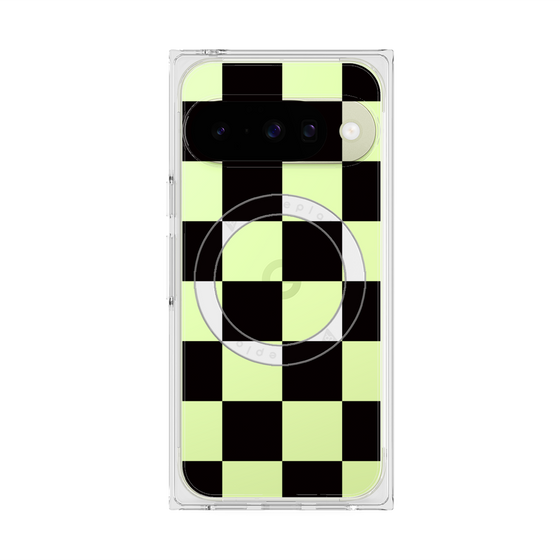 プレミアムスクエアケース with Pixelsnap［ 市松模様 - Black ］