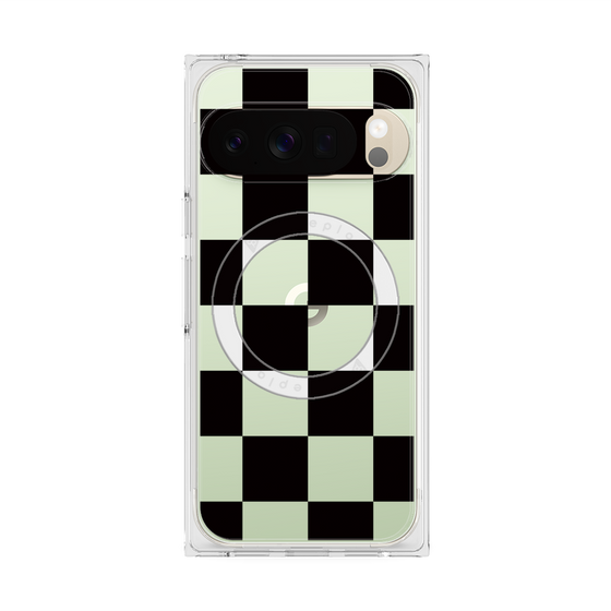 プレミアムスクエアケース with Pixelsnap［ 市松模様 - Black ］