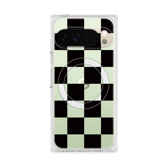 プレミアムスクエアケース with Pixelsnap［ 市松模様 - Black ］