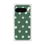プレミアムスクエアケース with Pixelsnap［ 水彩ドット・レトロカラー - Green ］