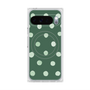 プレミアムスクエアケース with Pixelsnap［ 水彩ドット・レトロカラー - Green ］