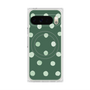 プレミアムスクエアケース with Pixelsnap［ 水彩ドット・レトロカラー - Green ］