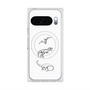 プレミアムスクエアケース with Pixelsnap［ Dinosaurs No.1 - White ］