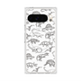 プレミアムスクエアケース with Pixelsnap［ Dinosaurs No.2 - White ］