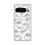 プレミアムスクエアケース with Pixelsnap［ Dinosaurs No.2 - White ］