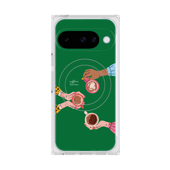 プレミアムスクエアケース with Pixelsnap［ Teatime - Green ］