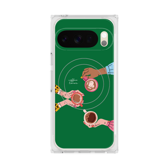 プレミアムスクエアケース with Pixelsnap［ Teatime - Green ］